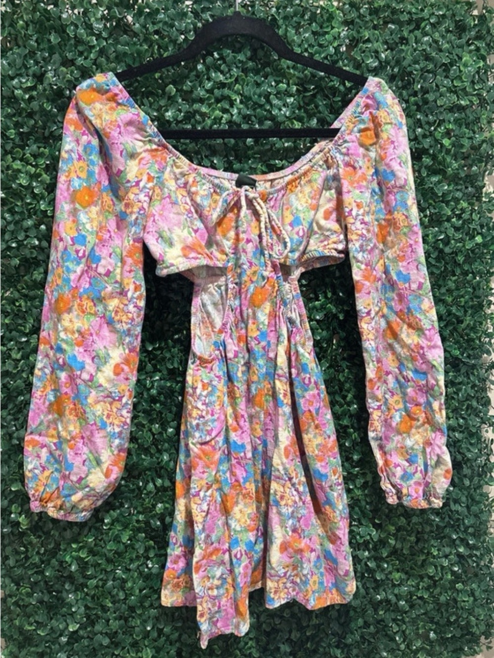 wild fable Floral Mini Dress in Pink, Orange, Blue